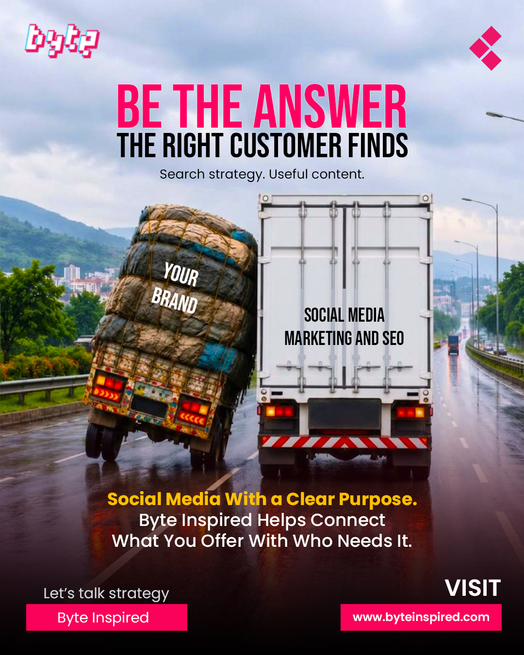 Your business doesn't need to be everywhere. It needs to be where the right customers are looking. 🎯

Getting noticed is one thing. Getting found by people who actually need what you offer? That's where smart marketing makes the difference.

At Byte Inspired, we combine social media marketing, SEO, and content strategy to help your brand reach the right audience and turn attention into real opportunities. 🚀

Less noise. More purpose. Better connections.

🌐 www.byteinspired.com

💬 Let's talk strategy and get your business moving in the right direction!

#ByteInspired #DigitalMarketing #SocialMediaMarketing #SEO #ContentStrategy #BrandVisibility #BusinessGrowth #DigitalStrategy #OnlineMarketing #GrowYourBusiness